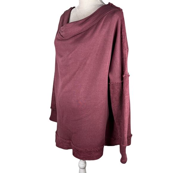 Free People Otto Slouchy Sweatshirt Tunic Oversized Jasper Rose M - Picture 4 of 12